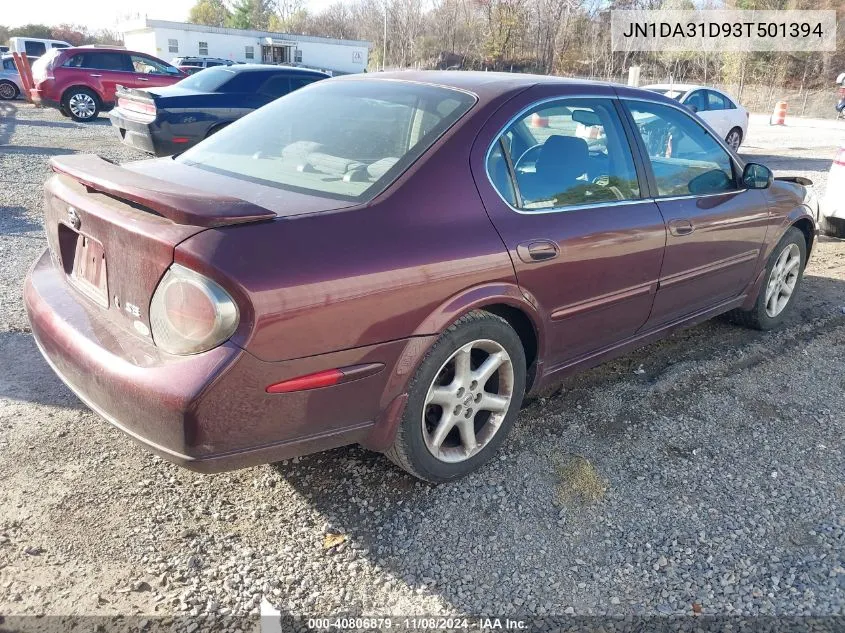 2003 Nissan Maxima Se VIN: JN1DA31D93T501394 Lot: 40806879