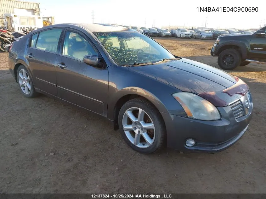 2004 Nissan Maxima 3.5 Sl VIN: 1N4BA41E04C900690 Lot: 12137824