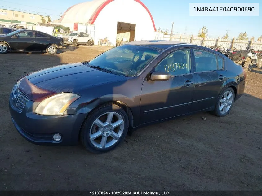 2004 Nissan Maxima 3.5 Sl VIN: 1N4BA41E04C900690 Lot: 12137824