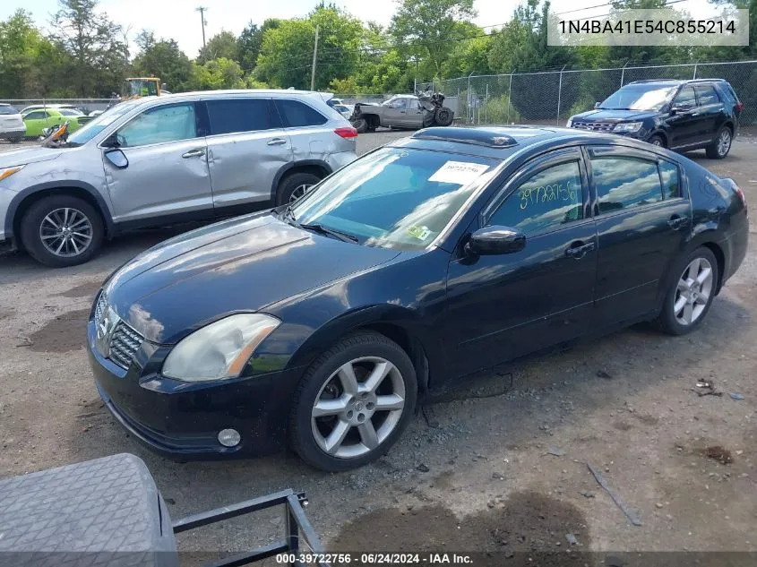 2004 Nissan Maxima 3.5 Se VIN: 1N4BA41E54C855214 Lot: 39722756