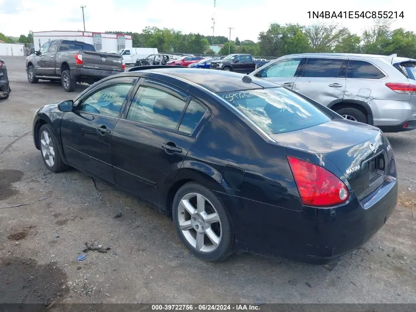 2004 Nissan Maxima 3.5 Se VIN: 1N4BA41E54C855214 Lot: 39722756