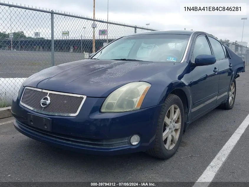 2004 Nissan Maxima 3.5 Sl VIN: 1N4BA41E84C846281 Lot: 39794312