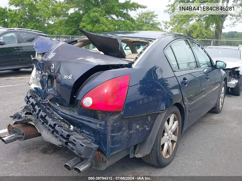 2004 Nissan Maxima 3.5 Sl VIN: 1N4BA41E84C846281 Lot: 39794312