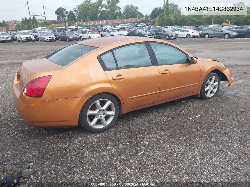 1N4BA41E14C832934 2004 Nissan Maxima 3.5 Se