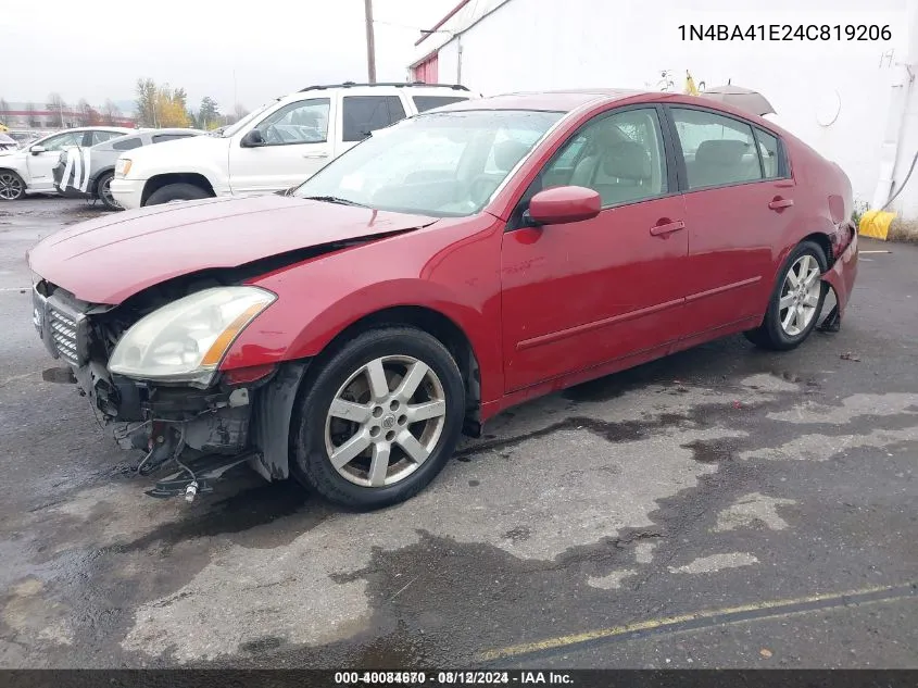 1N4BA41E24C819206 2004 Nissan Maxima 3.5 Sl