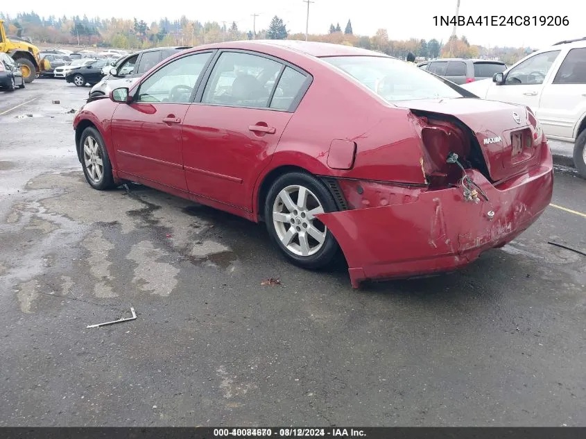 1N4BA41E24C819206 2004 Nissan Maxima 3.5 Sl