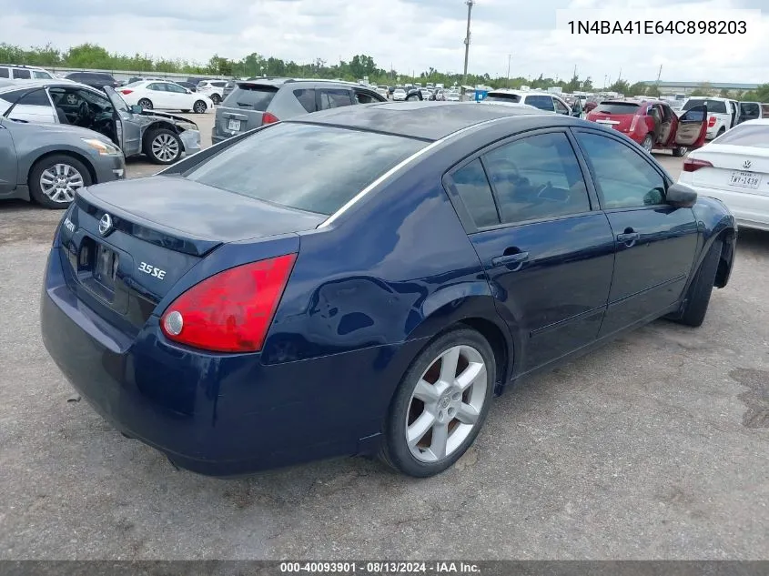 2004 Nissan Maxima 3.5 Se VIN: 1N4BA41E64C898203 Lot: 40093901