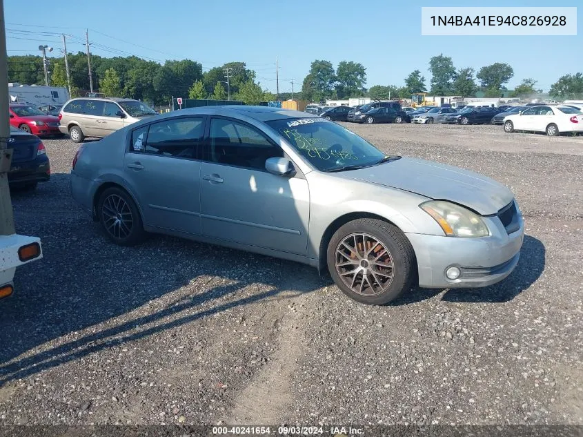 1N4BA41E94C826928 2004 Nissan Maxima 3.5 Sl