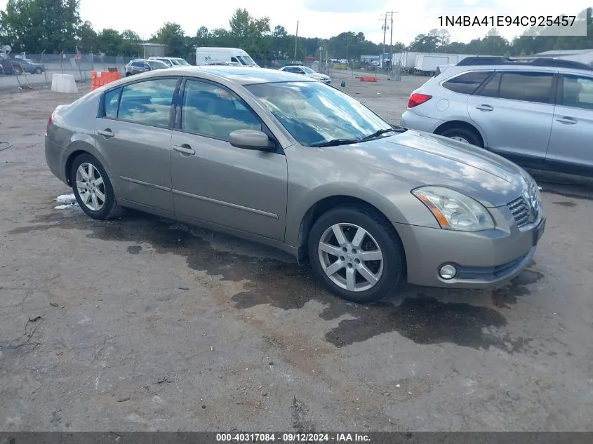 2004 Nissan Maxima 3.5 Sl VIN: 1N4BA41E94C925457 Lot: 40317084