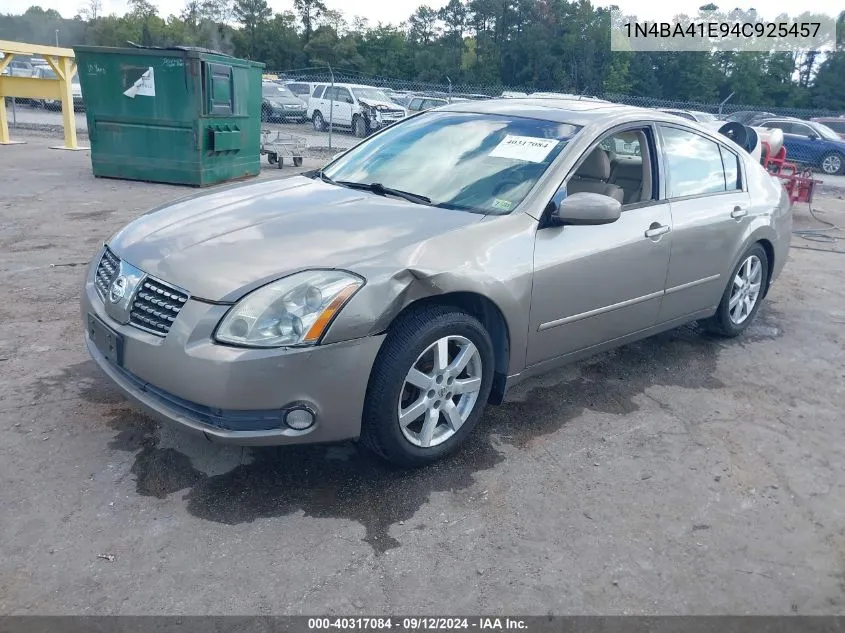 2004 Nissan Maxima 3.5 Sl VIN: 1N4BA41E94C925457 Lot: 40317084