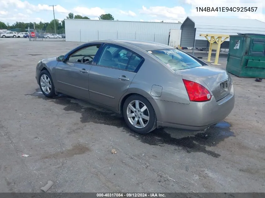 2004 Nissan Maxima 3.5 Sl VIN: 1N4BA41E94C925457 Lot: 40317084