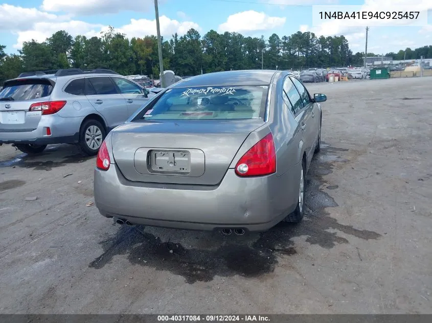 2004 Nissan Maxima 3.5 Sl VIN: 1N4BA41E94C925457 Lot: 40317084