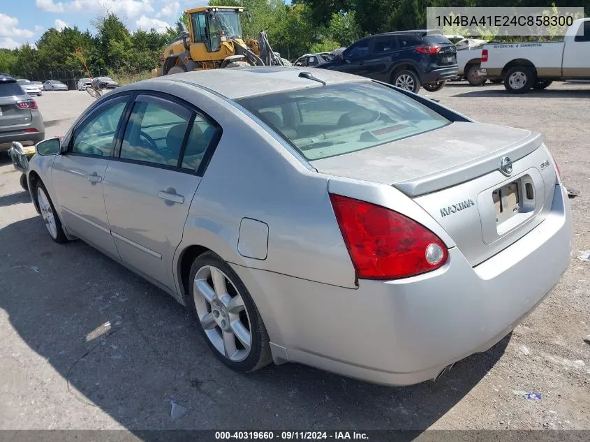 2004 Nissan Maxima 3.5 Se VIN: 1N4BA41E24C858300 Lot: 40319660