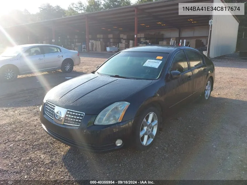 2004 Nissan Maxima 3.5 Se VIN: 1N4BA41E34C817674 Lot: 40355954