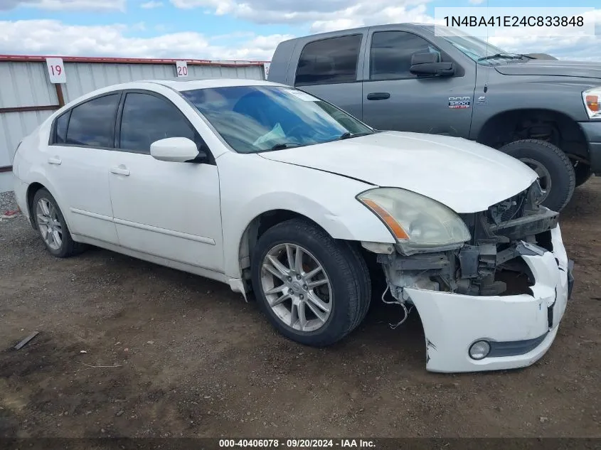 2004 Nissan Maxima 3.5 Se VIN: 1N4BA41E24C833848 Lot: 40406078