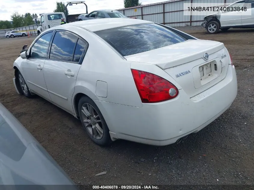 2004 Nissan Maxima 3.5 Se VIN: 1N4BA41E24C833848 Lot: 40406078