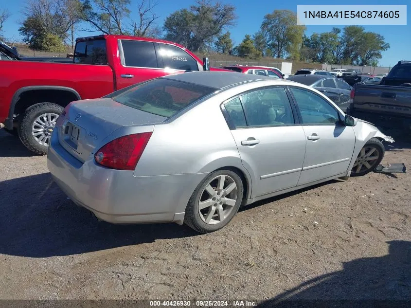 2004 Nissan Maxima 3.5 Sl VIN: 1N4BA41E54C874605 Lot: 40426930