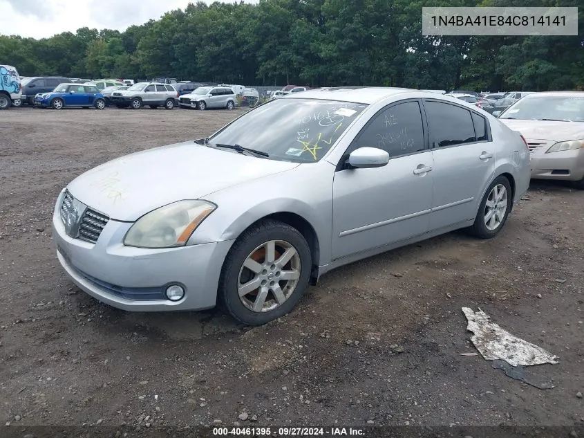 2004 Nissan Maxima 3.5 Sl VIN: 1N4BA41E84C814141 Lot: 40461395