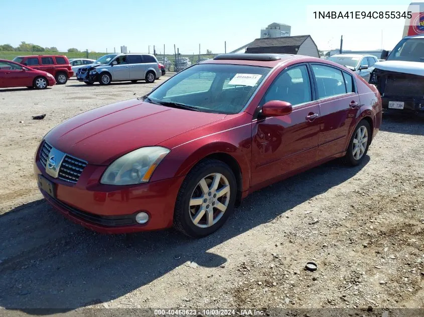 2004 Nissan Maxima 3.5 Sl VIN: 1N4BA41E94C855345 Lot: 40468623