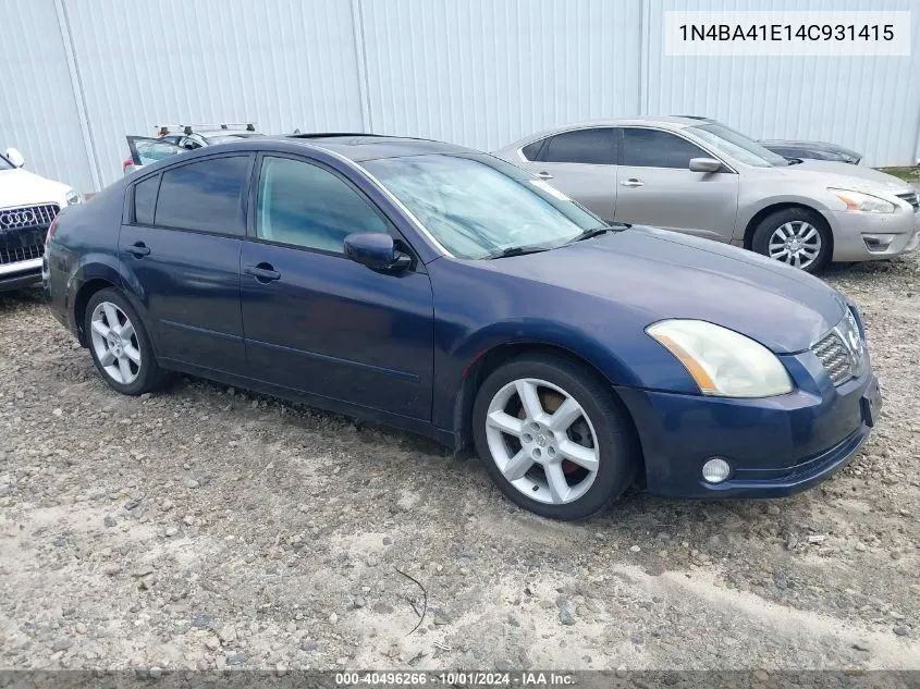 1N4BA41E14C931415 2004 Nissan Maxima 3.5 Se