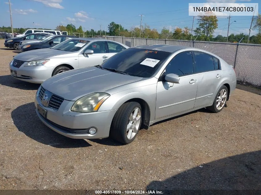 2004 Nissan Maxima 3.5 Se VIN: 1N4BA41E74C800103 Lot: 40517809