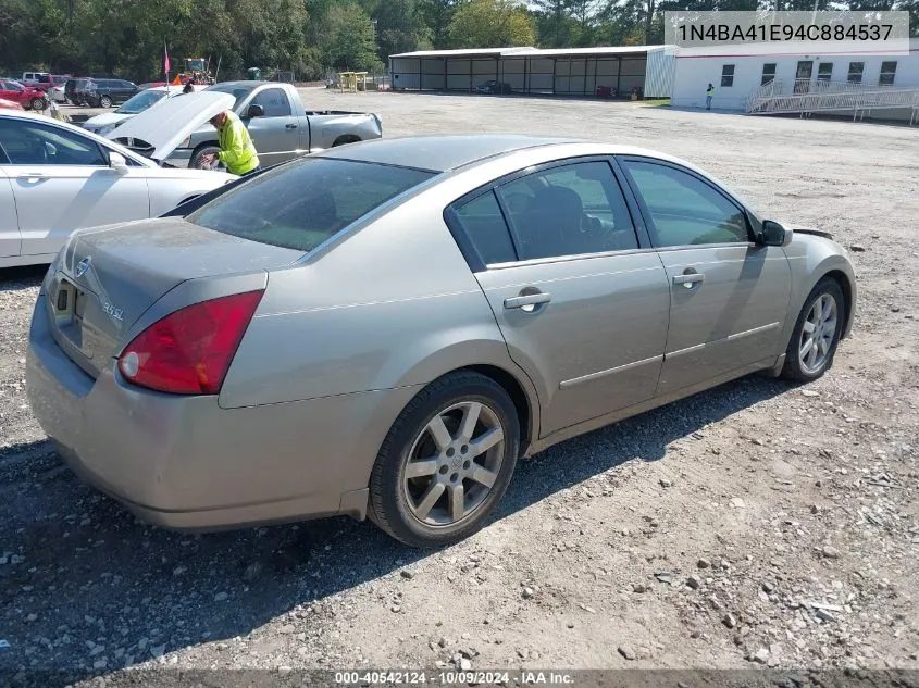 2004 Nissan Maxima 3.5 Sl VIN: 1N4BA41E94C884537 Lot: 40542124