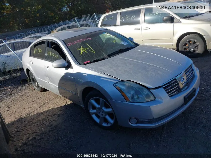 2004 Nissan Maxima 3.5 Se VIN: 1N4BA41E84C840500 Lot: 40625543