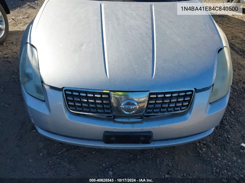 2004 Nissan Maxima 3.5 Se VIN: 1N4BA41E84C840500 Lot: 40625543