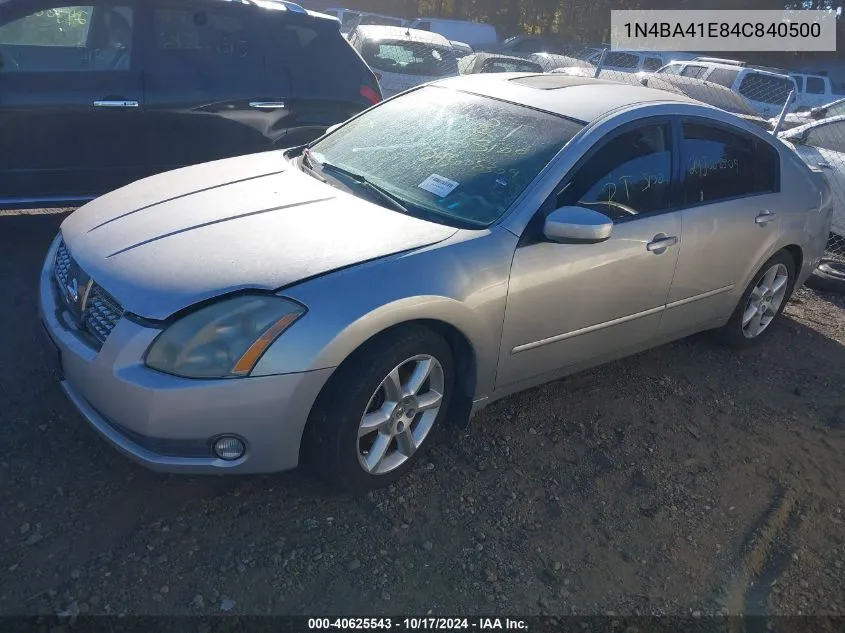 2004 Nissan Maxima 3.5 Se VIN: 1N4BA41E84C840500 Lot: 40625543