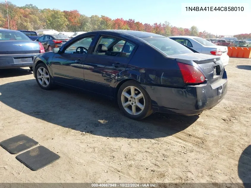 2004 Nissan Maxima 3.5 Se VIN: 1N4BA41E44C858010 Lot: 40667949