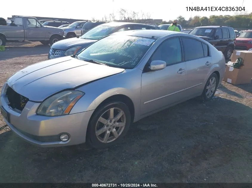 2004 Nissan Maxima 3.5 Sl VIN: 1N4BA41EX4C836304 Lot: 40672731