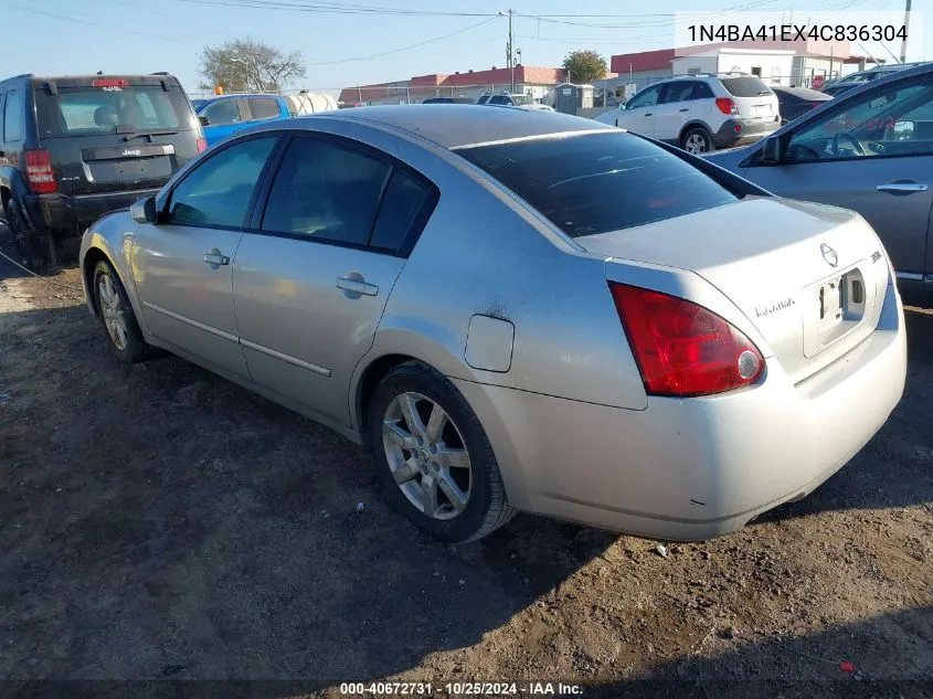 2004 Nissan Maxima 3.5 Sl VIN: 1N4BA41EX4C836304 Lot: 40672731