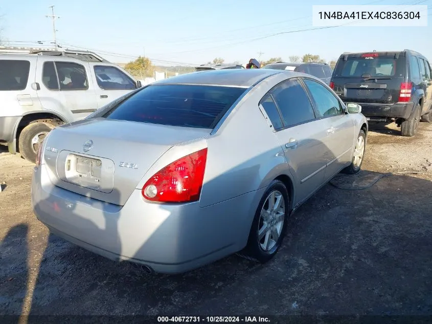 2004 Nissan Maxima 3.5 Sl VIN: 1N4BA41EX4C836304 Lot: 40672731