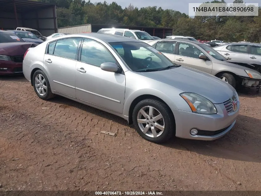 2004 Nissan Maxima Se/Sl VIN: 1N4BA41E84C890698 Lot: 40706473