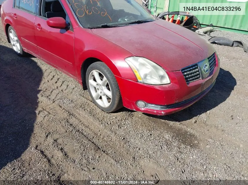 2004 Nissan Maxima 3.5 Se VIN: 1N4BA41E04C833296 Lot: 40748602