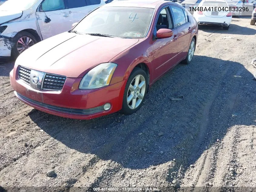 2004 Nissan Maxima 3.5 Se VIN: 1N4BA41E04C833296 Lot: 40748602