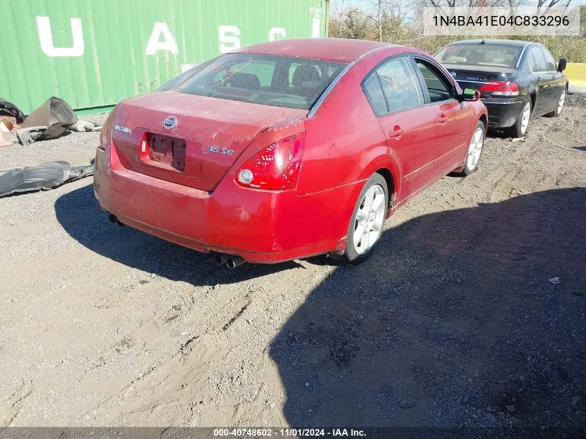 2004 Nissan Maxima 3.5 Se VIN: 1N4BA41E04C833296 Lot: 40748602