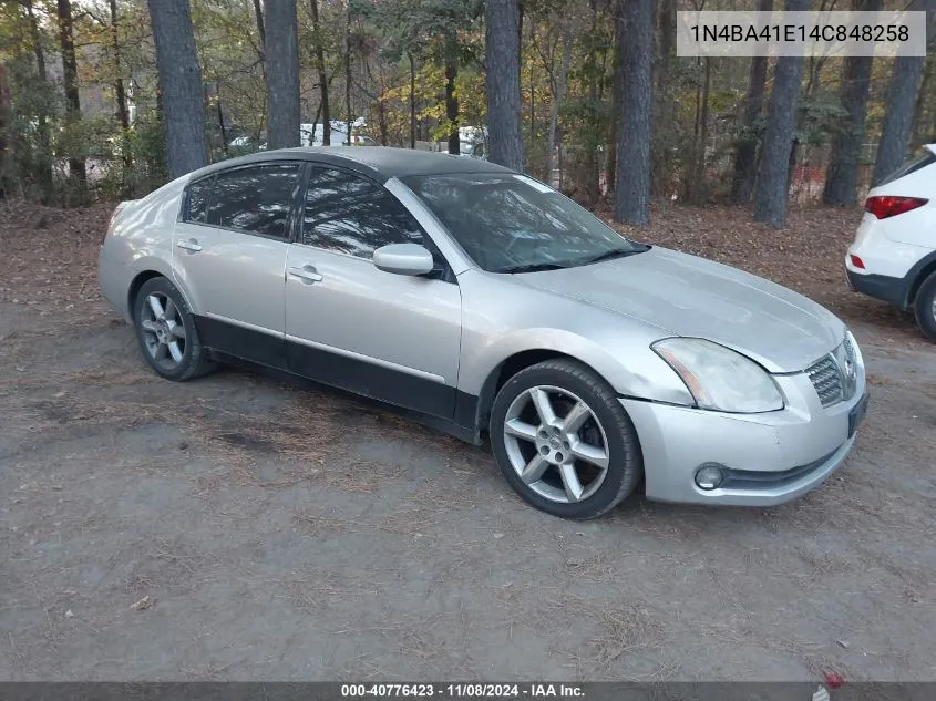 2004 Nissan Maxima 3.5 Se VIN: 1N4BA41E14C848258 Lot: 40776423