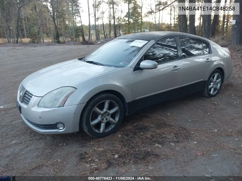 2004 Nissan Maxima 3.5 Se VIN: 1N4BA41E14C848258 Lot: 40776423