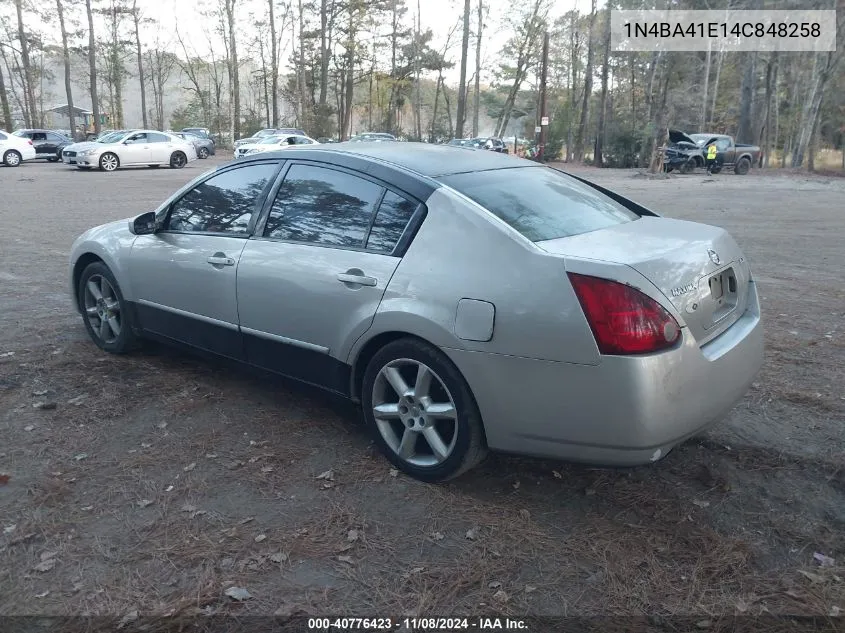 2004 Nissan Maxima 3.5 Se VIN: 1N4BA41E14C848258 Lot: 40776423