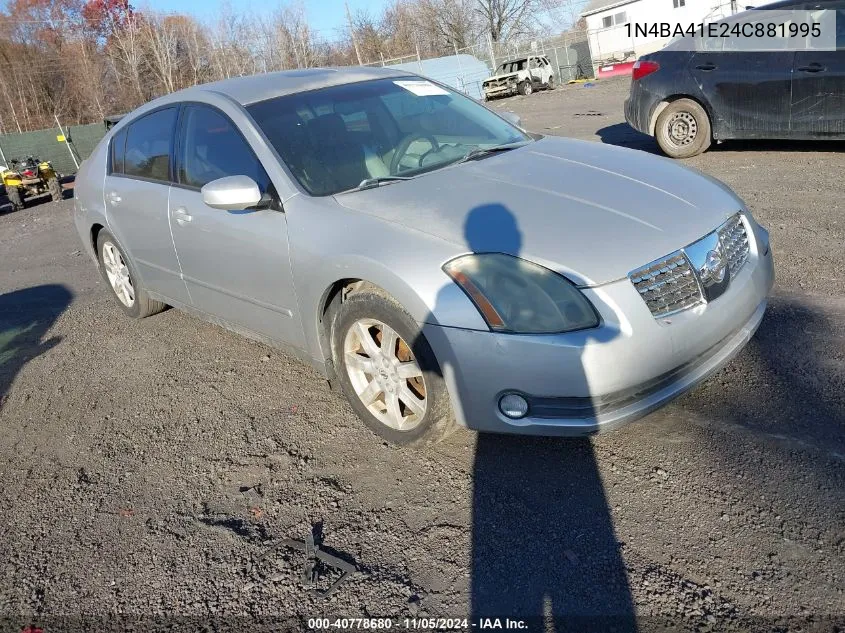 2004 Nissan Maxima 3.5 Sl VIN: 1N4BA41E24C881995 Lot: 40778680