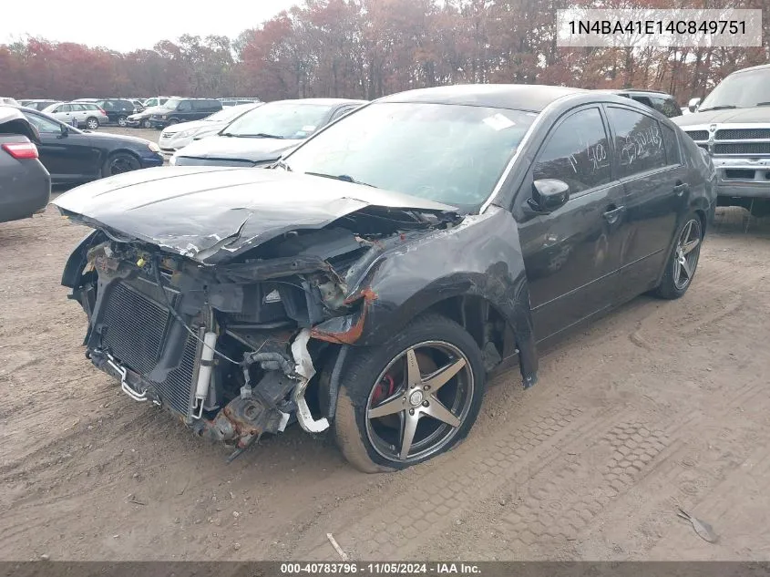 2004 Nissan Maxima 3.5 Sl VIN: 1N4BA41E14C849751 Lot: 40783796