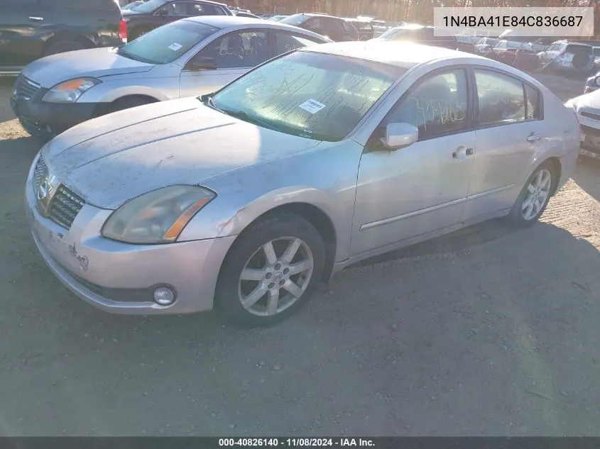 2004 Nissan Maxima 3.5 Sl VIN: 1N4BA41E84C836687 Lot: 40826140