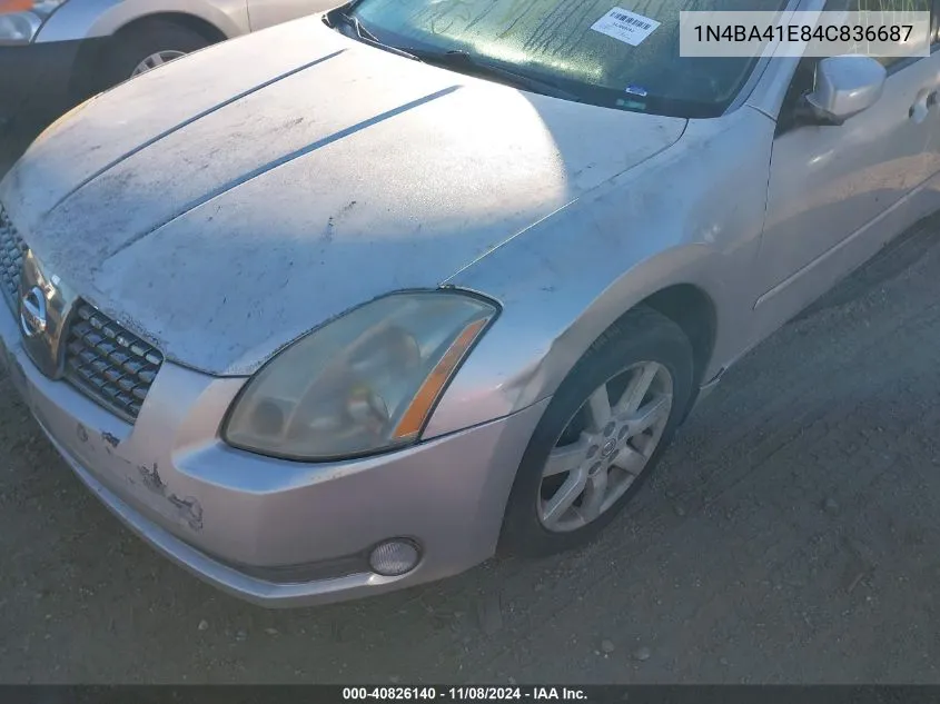 2004 Nissan Maxima 3.5 Sl VIN: 1N4BA41E84C836687 Lot: 40826140