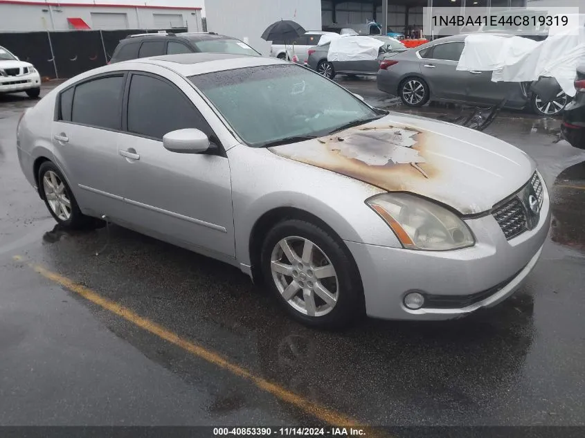 2004 Nissan Maxima 3.5 Sl VIN: 1N4BA41E44C819319 Lot: 40853390