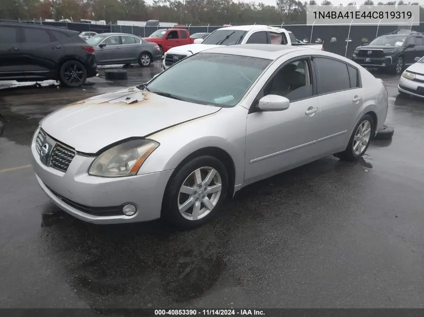 2004 Nissan Maxima 3.5 Sl VIN: 1N4BA41E44C819319 Lot: 40853390