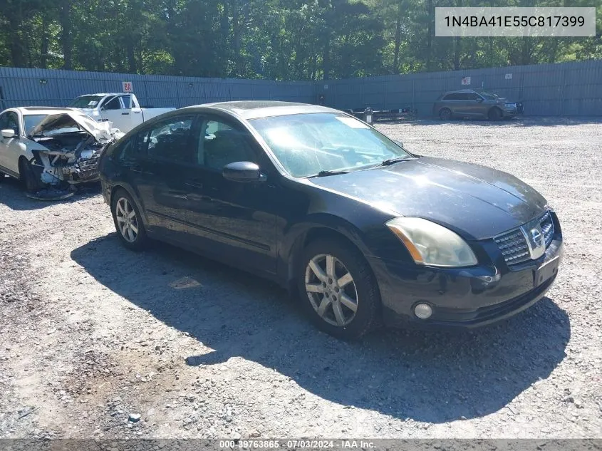 2005 Nissan Maxima 3.5 Sl VIN: 1N4BA41E55C817399 Lot: 39763865