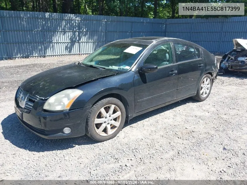 2005 Nissan Maxima 3.5 Sl VIN: 1N4BA41E55C817399 Lot: 39763865