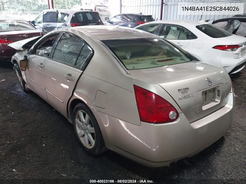 2005 Nissan Maxima 3.5 Sl VIN: 1N4BA41E25C844026 Lot: 40023186