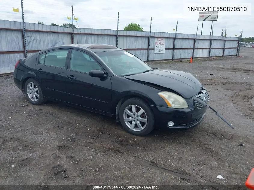 1N4BA41E55C870510 2005 Nissan Maxima 3.5 Sl